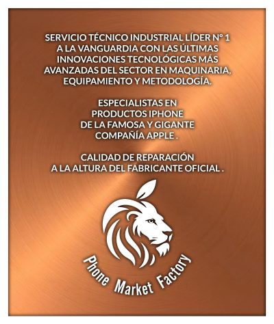 Servicio técnico industrial líder número 1 a la vanguardia con las últimas innovaciones tecnológicas más avanzadas del sector en maquinaria, equipamiento y metodología. Especialistas en productos iPhone de la famosa y gigante compañía Apple. Calidad de reparación a la altura del fabricante oficial.